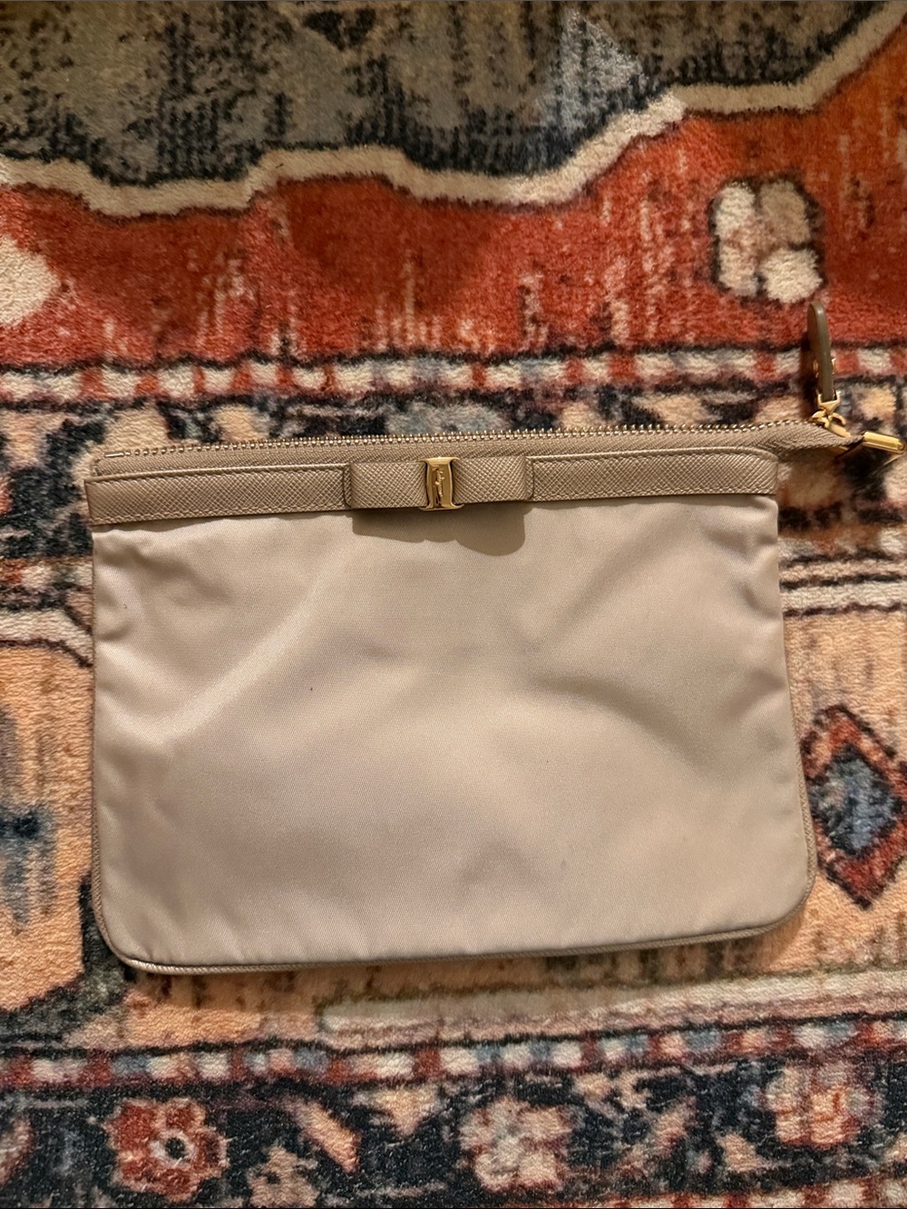 Like New Bow Accent Ferragamo Clutch